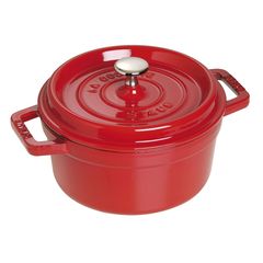 Кокот Staub, чугунный, круглый, объем 2.6 л, диаметр 22 см, вишневый