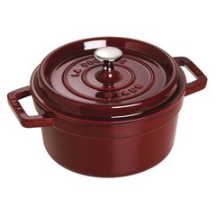 Кокот Staub, чугунный, круглый, объем 2.6 л, диаметр 22 см, гранатовый