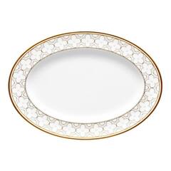 Блюдо овальное Noritake Трефолио, золотой кант 37 см