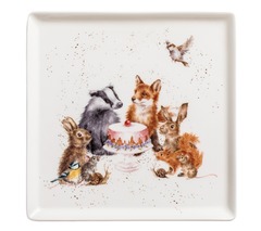Блюдо "Забавная фауна. Лесная вечеринка", 18х18 см, Wrendale Designs, Royal Worcester