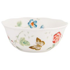 Салатник фарфоровый 1 л, круглый, золото, LEN891452, Бабочки на лугу, Lenox