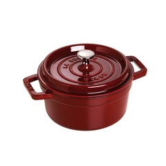 Кокот Staub, чугунный, круглый, объем 2.2 л, диаметр 20 см, гранатовый