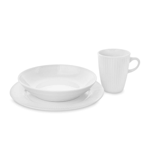 Набор обеденный на 4 персоны, 12 предметов, фарфор, белый,  994205BX1, Plisse, Pillivuyt