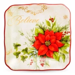 Тарелка пирожковая квадратная 15х15 см Certified Int. Красочная зима, Вера