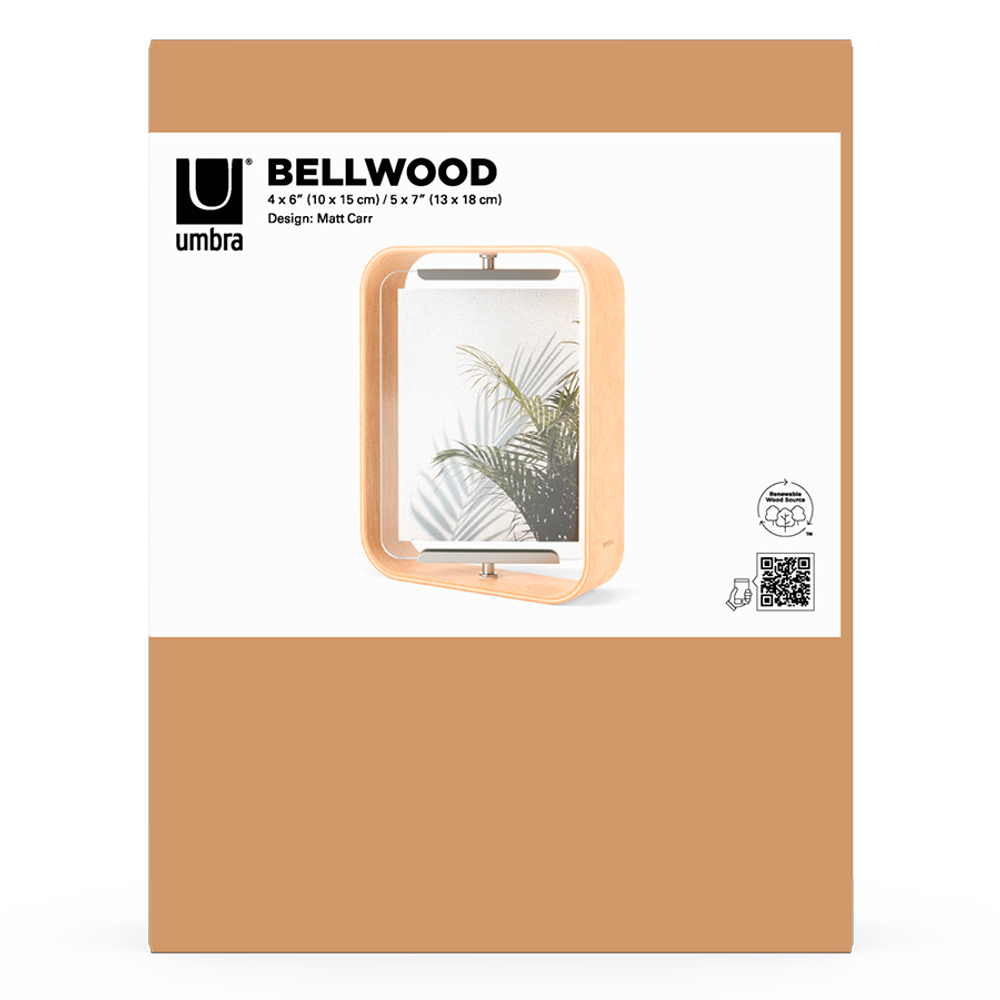 Фоторамка двухсторонняя Bellwood, 19х24, натуральное дерево, Umbra