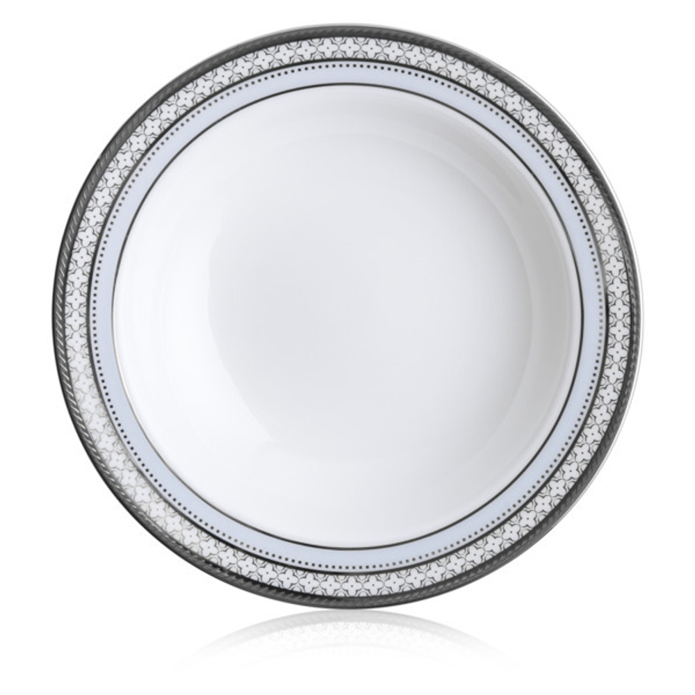 Чаша для десерта Noritake Трефолио, платиновый кант 15,7 см, фарфор костяной