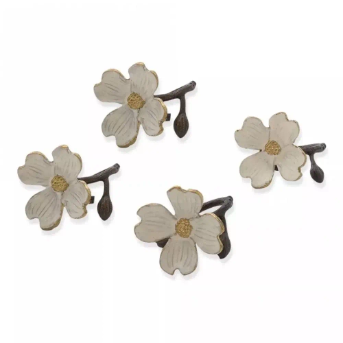 Набор колец для салфеток Michael Aram Цветок кизила 4 см, 4 шт, латунь