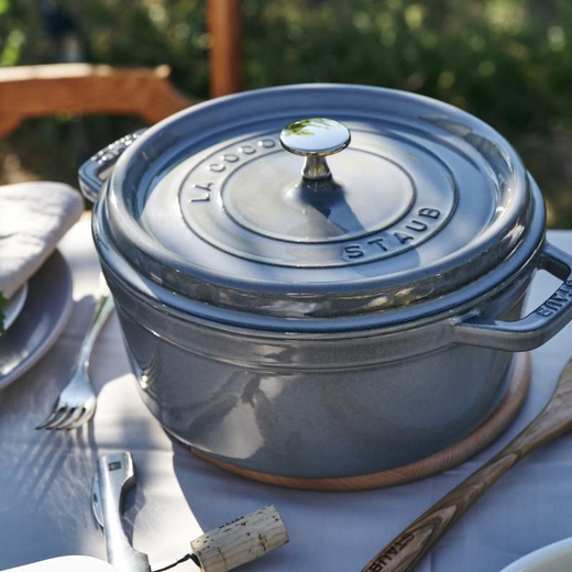 Кокот круглый, 3,8 л, 24 см, серый графит, La Cocotte, Staub