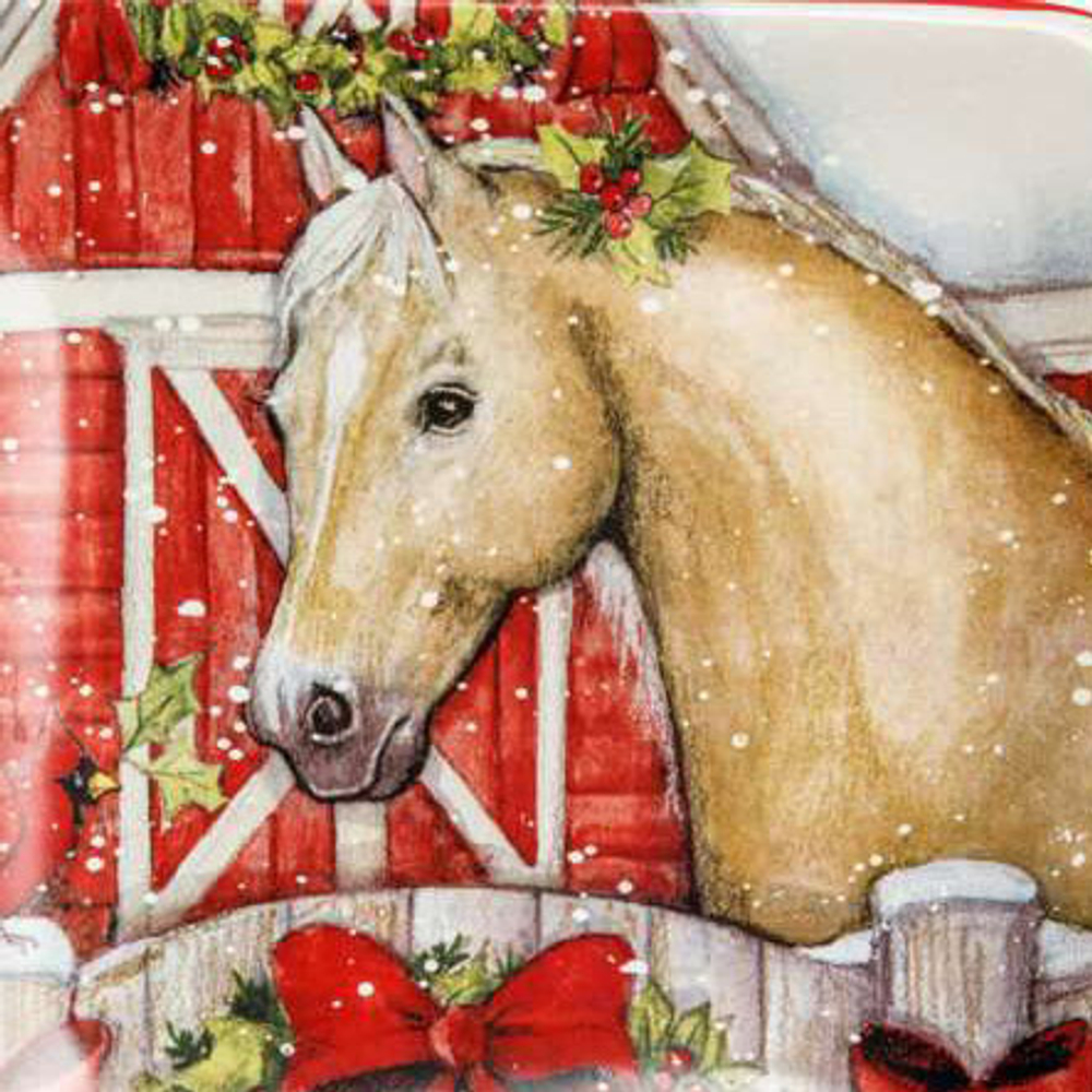 Тарелка пирожковая "Лошадь каурая" 15 см, керамика, CER37291-4, Рождество в усадьбе, Certified International