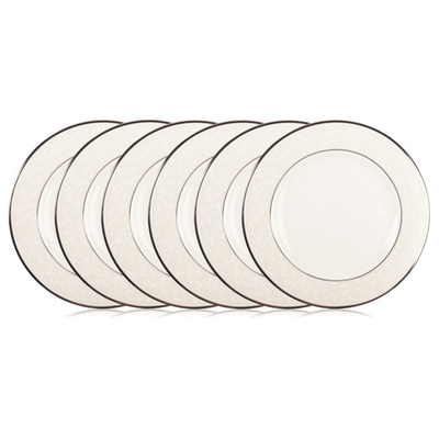 Набор закусочных тарелок 6 шт, 20,5 см, фарфор, LEN6141055-6, Чистый опал, Lenox в интернет-магазине посуды Этикет