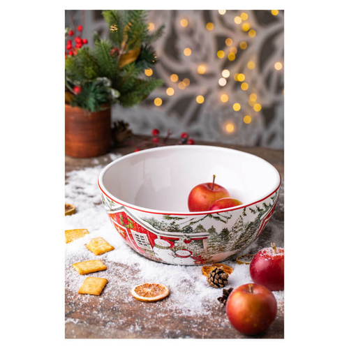 Салатник 25 см Certified Int. Дом снеговика