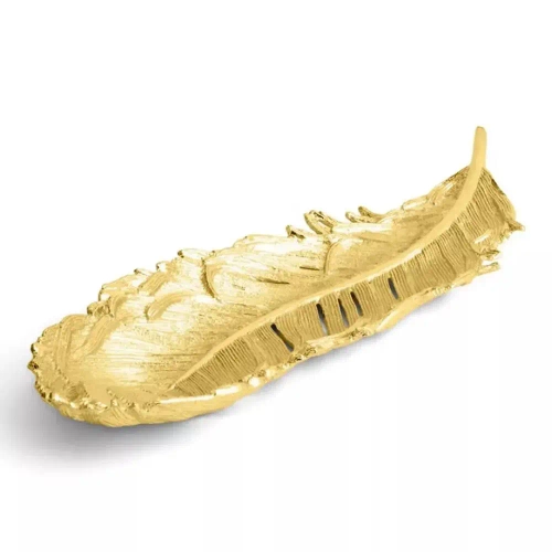 Блюдо Michael Aram Перья 42 см, сталь нержавеющая, золотистое