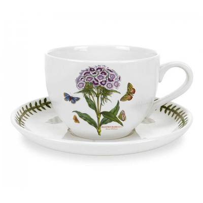 Чашка для завтрака с блюдцем Portmeirion "Ботанический сад. Гвоздика турецкая" 500мл