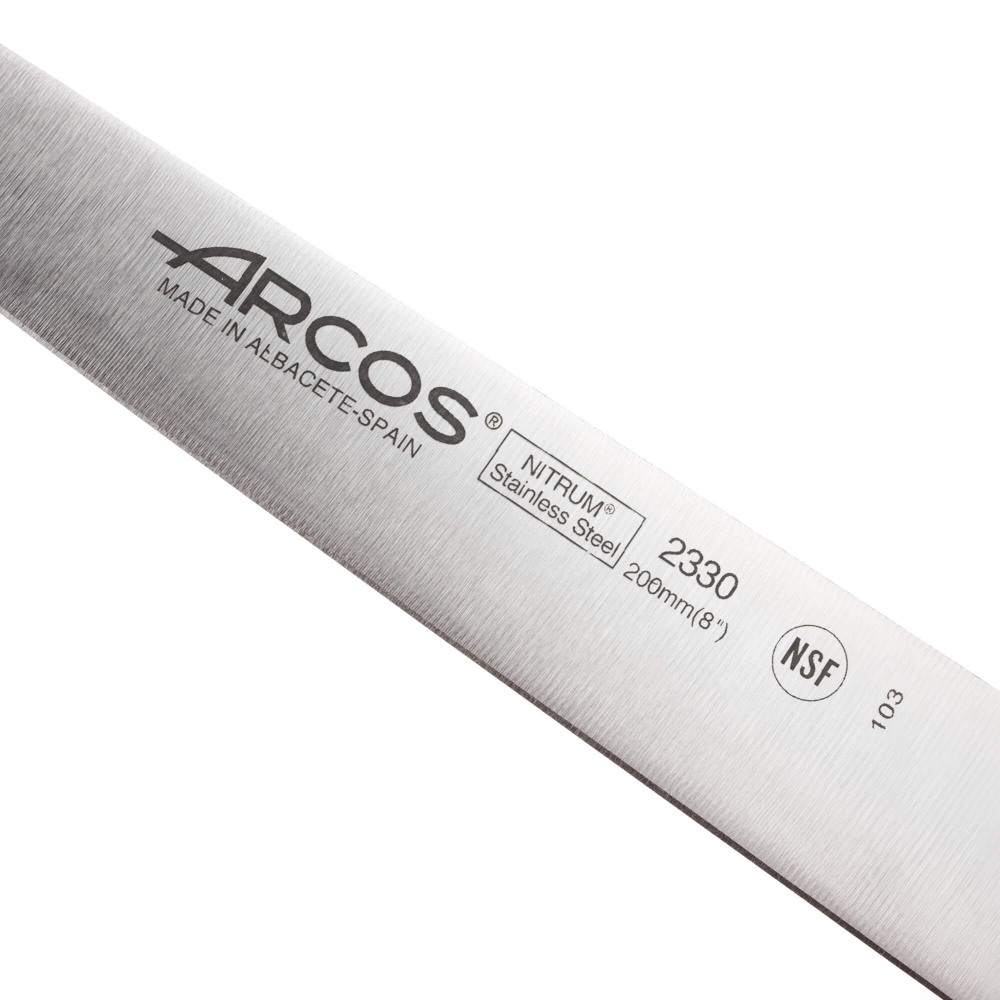 Нож для нарезки 20 см, из кованой высокоуглеродистой нержавеющей стали, белый, 233024W, Riviera Blanca, Arcos