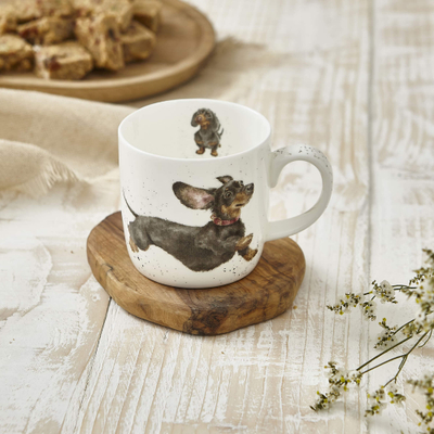 Кружка для чая и кофе фарфоровая "Забавная фауна. Веселая такса", 310 мл, Royal Worcester