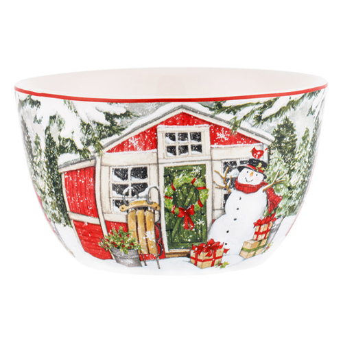 Салатник индивидуальный 13 см Снеговик, Certified Int. Дом снеговика