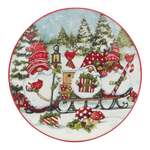 Тарелка закусочная 22 см Certified Int. Рождественские гномы на санях