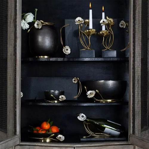 Чаша для конфет с крышкой Michael Aram Анемоны 10 см, сталь нержавеющая