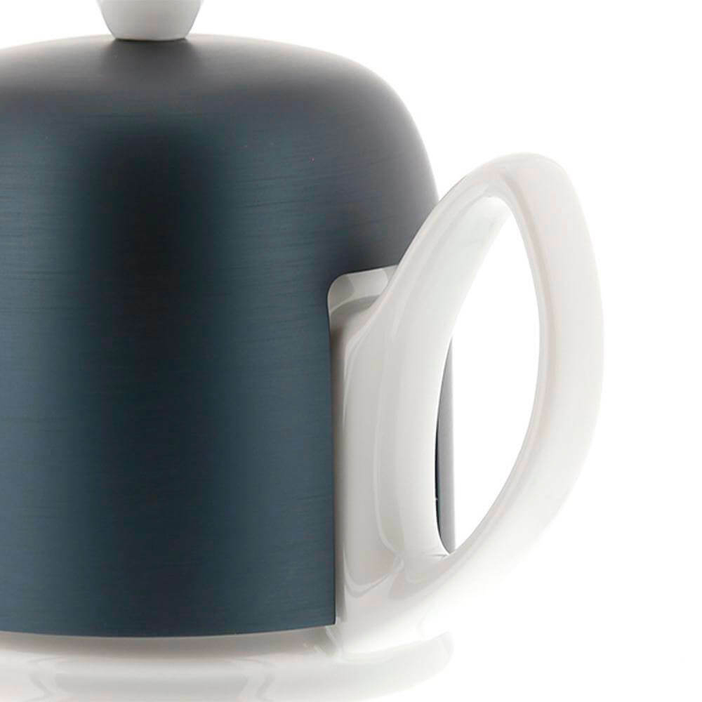 Чайник заварочный фарфоровый 700 мл, с алюминиевым колпаком, синий/белый, 225358, Salam, Guy Degrenne