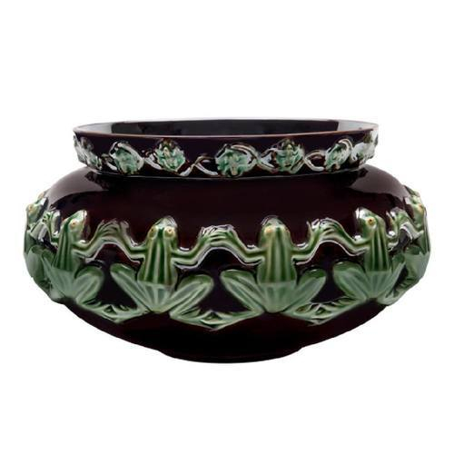 Ваза широкая 18 см Bordallo Pinheiro "Лягушки" черная