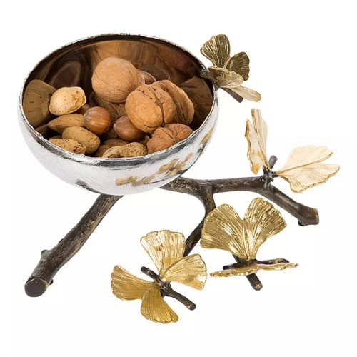 Чаша для орешков Michael Aram Бабочки гинкго 13 см, сталь нержавеющая