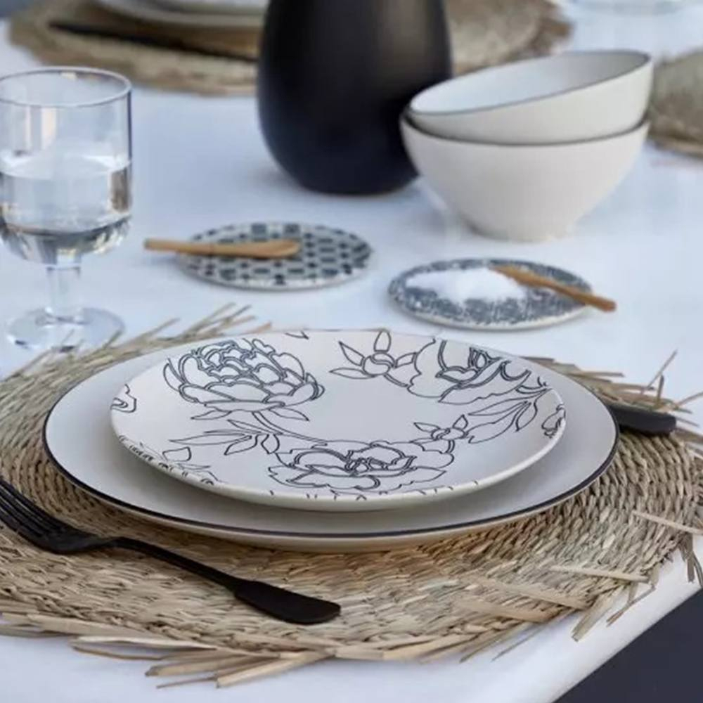 Тарелка закусочная 21,6 см Costa Nova Elements Flora бежевая COP211-00820D