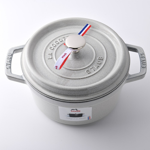 Кокот Staub, чугунный, круглый, объем 2.2 л, диаметр 20 см, белый трюфель