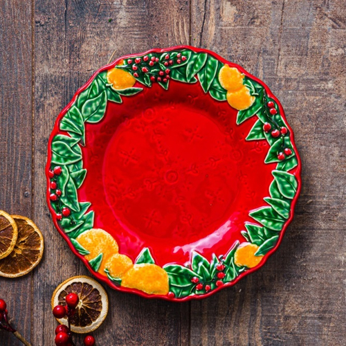 Тарелка закусочная 22х2,2 см Bordallo Pinheiro "Рождественская гирлянда"