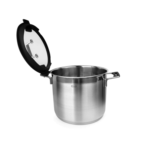 Кастрюля из нержавеющей стали 8,7 л, 24 см, со стеклянной крышкой, для индукционных плит, 91963 Roesle, Silence PRO, Roesle