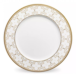 Тарелка обеденная Noritake Трефолио, золотой кант 28 см, фарфор костяной