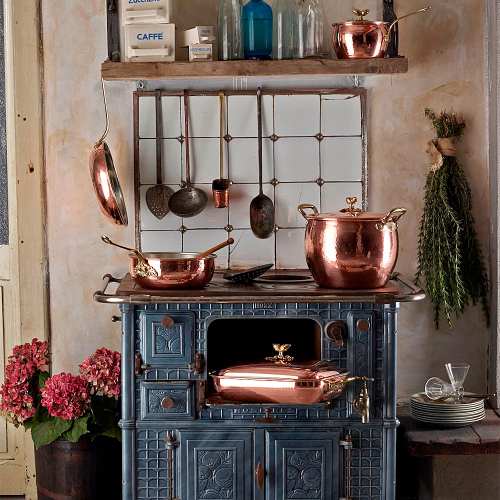 Медная кастрюля с крышкой 3102-16B Ruffoni, 16x10.5 см, 2.3 л, Historia decor, RUFFONI