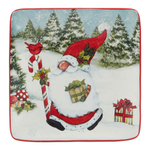 Тарелка пирожковая квадратная 15х15 см Certified Int. Рождественские гномы с посохом