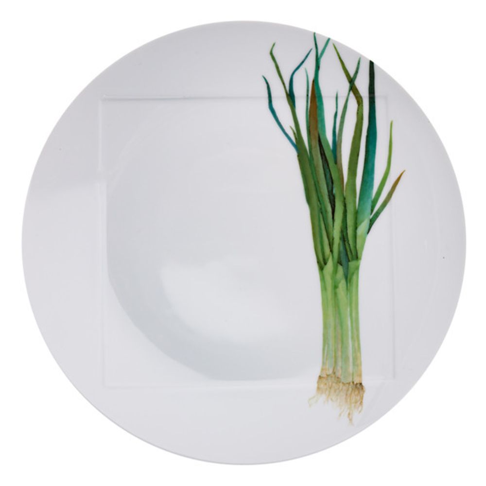 Тарелка обеденная Noritake Овощной букет Зеленый лук 27 см, фарфор
