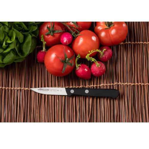 Нож для чистки овощей и фруктов  7,5 см, из нержавеющей стали, черный, 2801-B, Universal, Arcos
