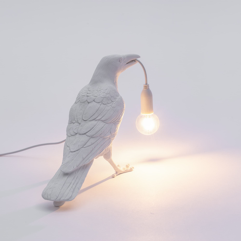 Настольная лампа Bird Waiting White, Bird Lamp, Seletti