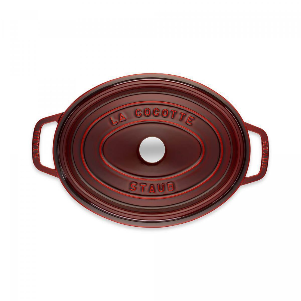 Этикет: Кокот овальный, 33 см, гранатовый, La Cocotte, Staub