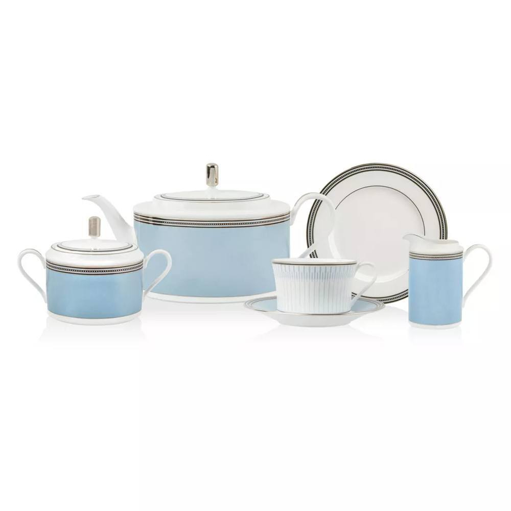 Тарелка пирожковая Noritake Богарт платиновый 16,5 см, фарфор костяной