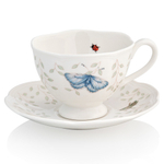 Чашка чайная с блюдцем 240 мл "Синяя бабочка", Бабочки на лугу, Lenox