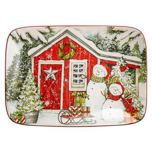 Блюдо сервировочное 35,6x25,5 см Certified Int. Дом снеговика