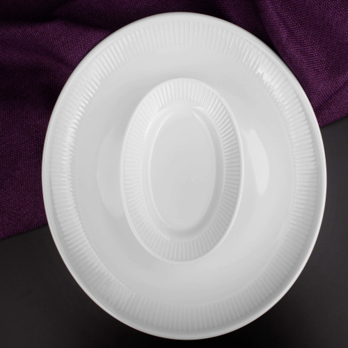 Блюдо сервировочное овальное 12х17,5 см, фарфор, белый, 244217BL1, Plisse, Pillivuyt