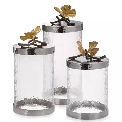 Банка для сыпучих продуктов Michael Aram Бабочки гинкго 29 см, стекло