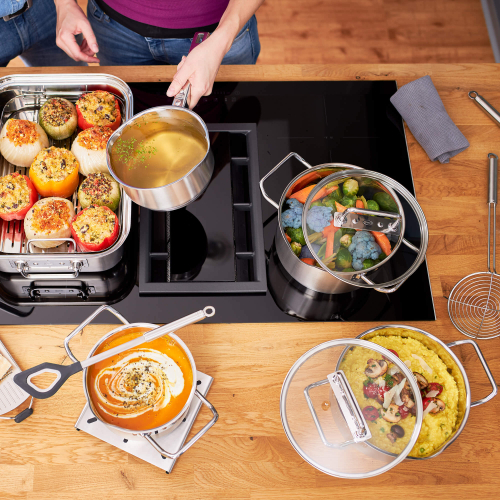 Набор посуды 4 предмета, нержавеющая сталь 18/10, для индукционных плит, 91947 Roesle, Expertiso, Roesle