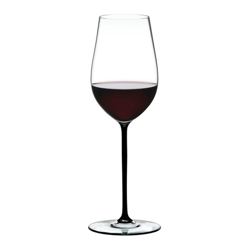 Хрустальный бокал для красного и белого вина Riesling/Zinfandel Black, 395 мл, Fatto a Mano, Riedel (черный)