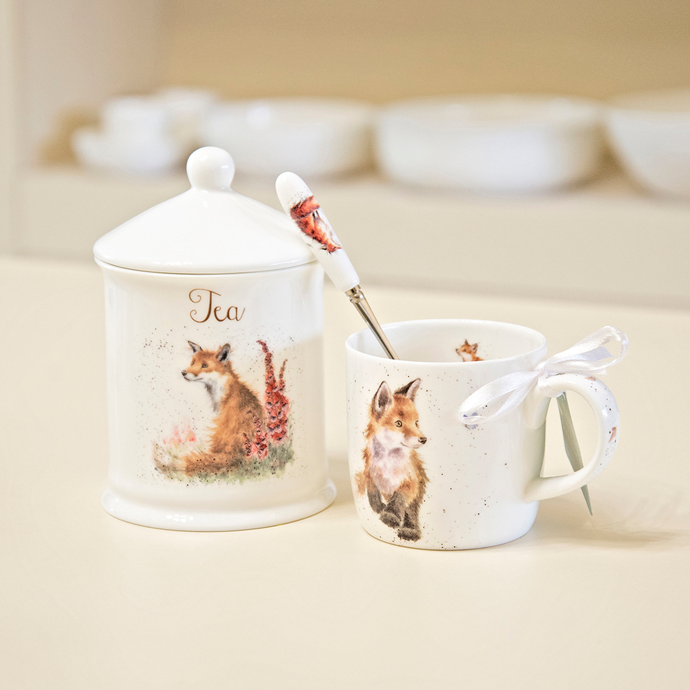 Фарфоровая кружка для чая и кофе 310 мл RWC MMOS5629-XT-1 с рисунком лисы "Забавная фауна" Wrendale Designs, Royal Worcester