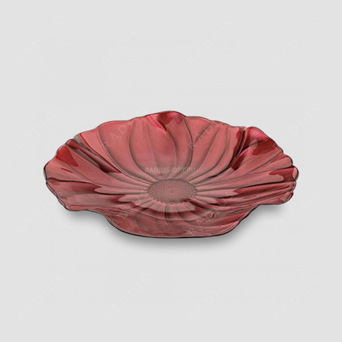 Блюдо круглое 28x4,5 см, стекло, красный, 5334.1, Magnolia, IVV