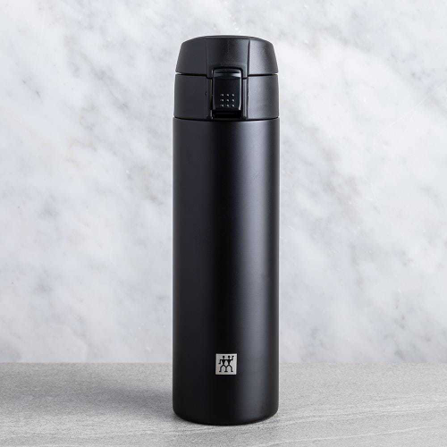 Термокружка с логотипом черная матовая из нержавеющей стали 450 мл, Thermo, Zwilling (39500-508)