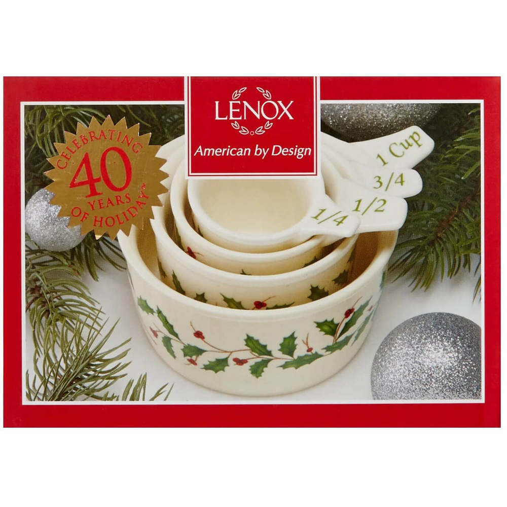 Набор мерных чаш 2 шт, "Новогодние праздники", фарфор, белый/зеленый, LEN847156-2, Holiday, Lenox в онлайн-магазине элитной посуды Этикет