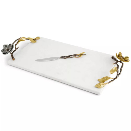 Доска для сыра с ножом Michael Aram Цветение Винтаж 53х25 см, мрамор