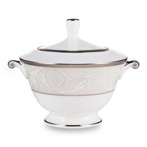 Сахарница Narumi Платиновый ноктюрн 300 мл, фарфор костяной