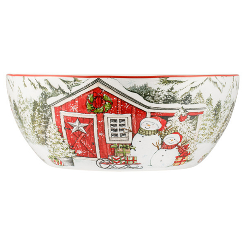 Салатник 25 см Certified Int. Дом снеговика